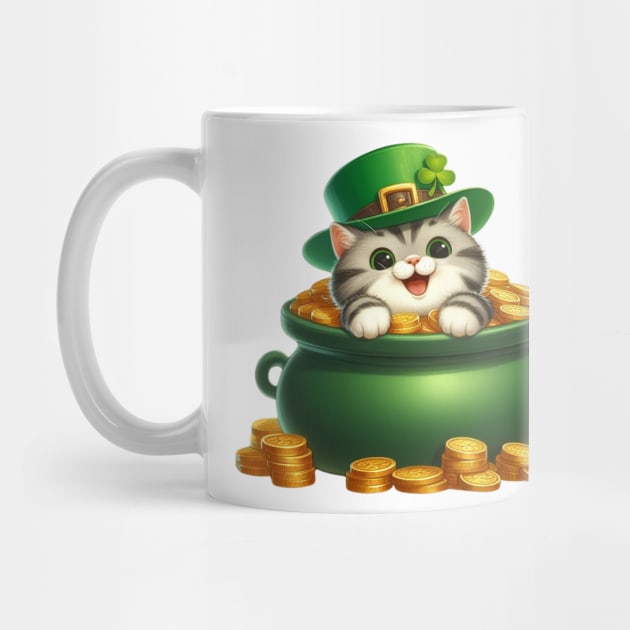 St Patricks Day British Shorthair Cat by Chromatic Fusion Studio